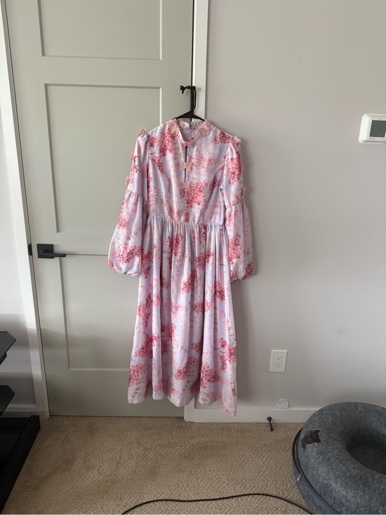 Ina Dresses & Skirts - Ina Pink Floral Maxi Dress with Puff Sleeves